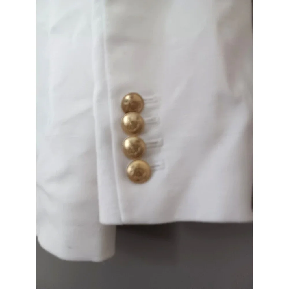 J.Crew Greta Double Breasted Blazer Womens Size 10 Linen Blend Nautical Preppy